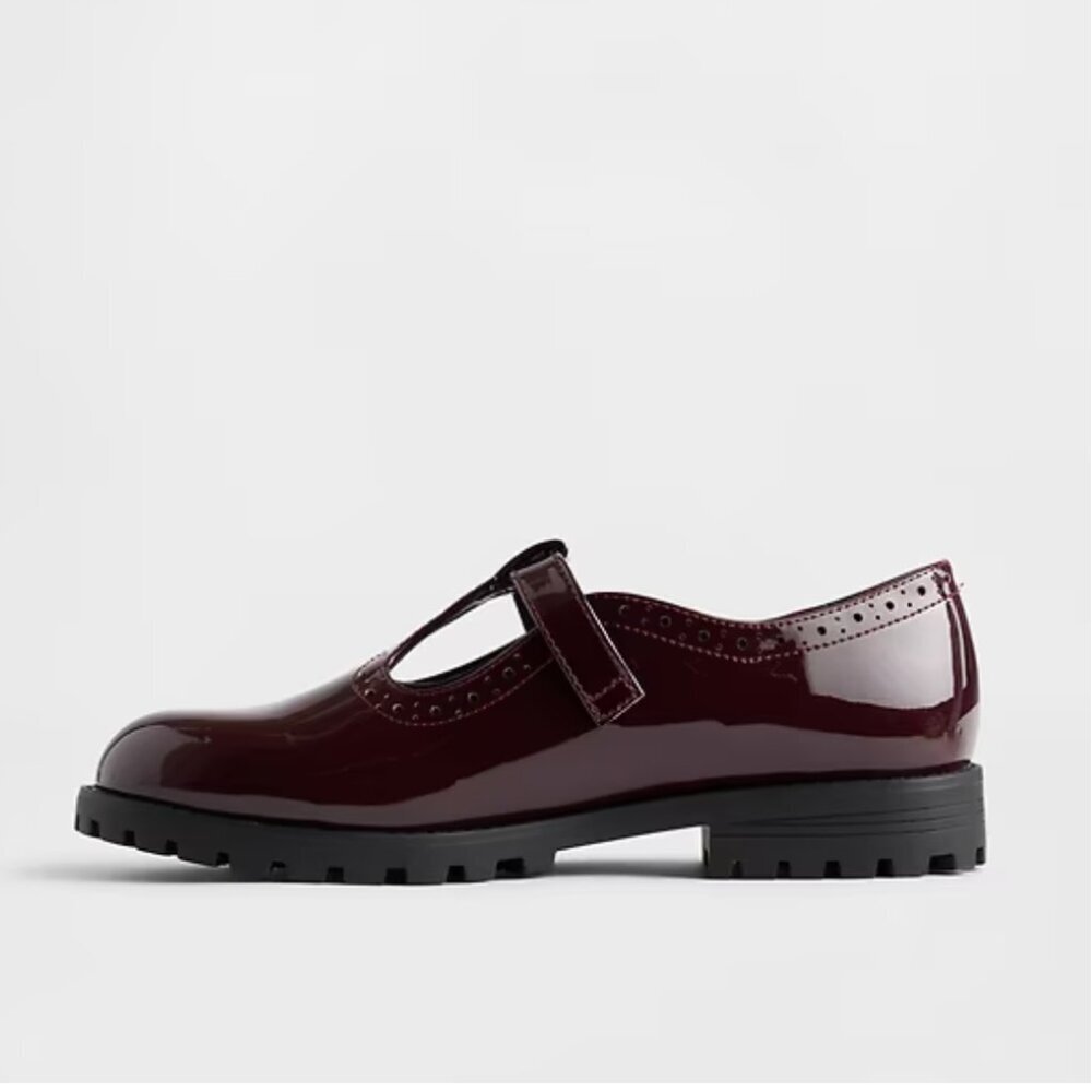 GAP Kids T-Strap Loafers - Burgundy Size 5 - Picture 5 of 13